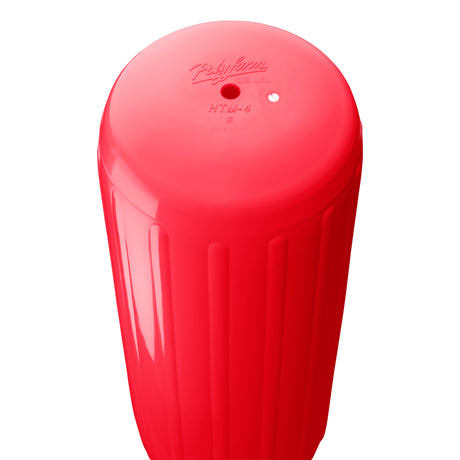 Red hole through center boat fender, Polyform HTM-4 angled shot