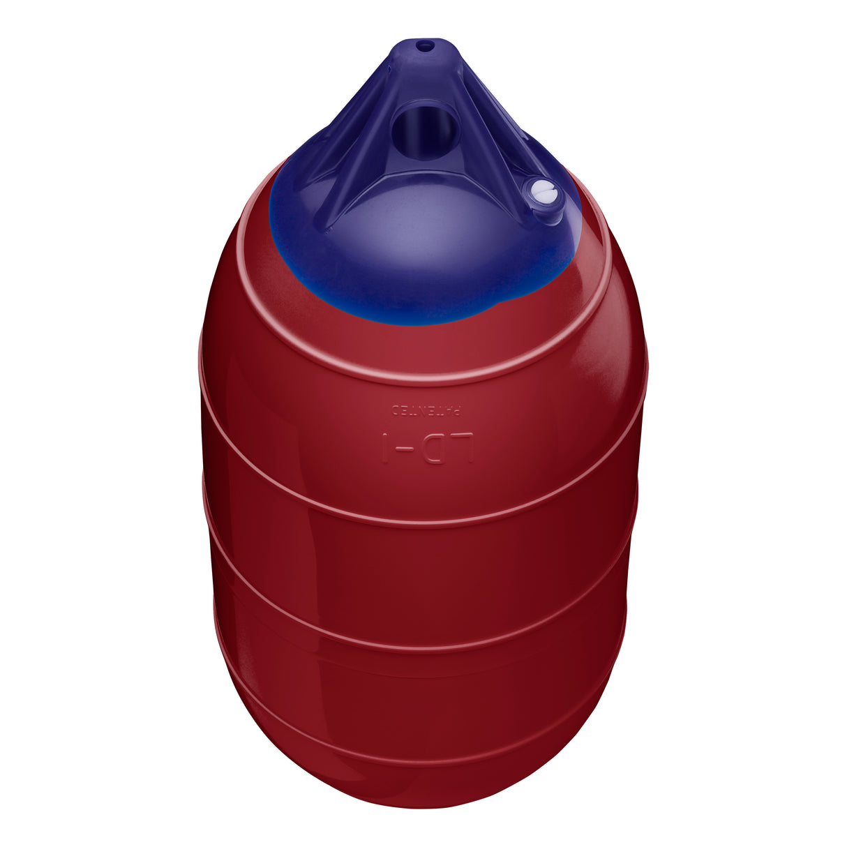 Burgundy inflatable low drag buoy, Polyform LD-1 angled shot