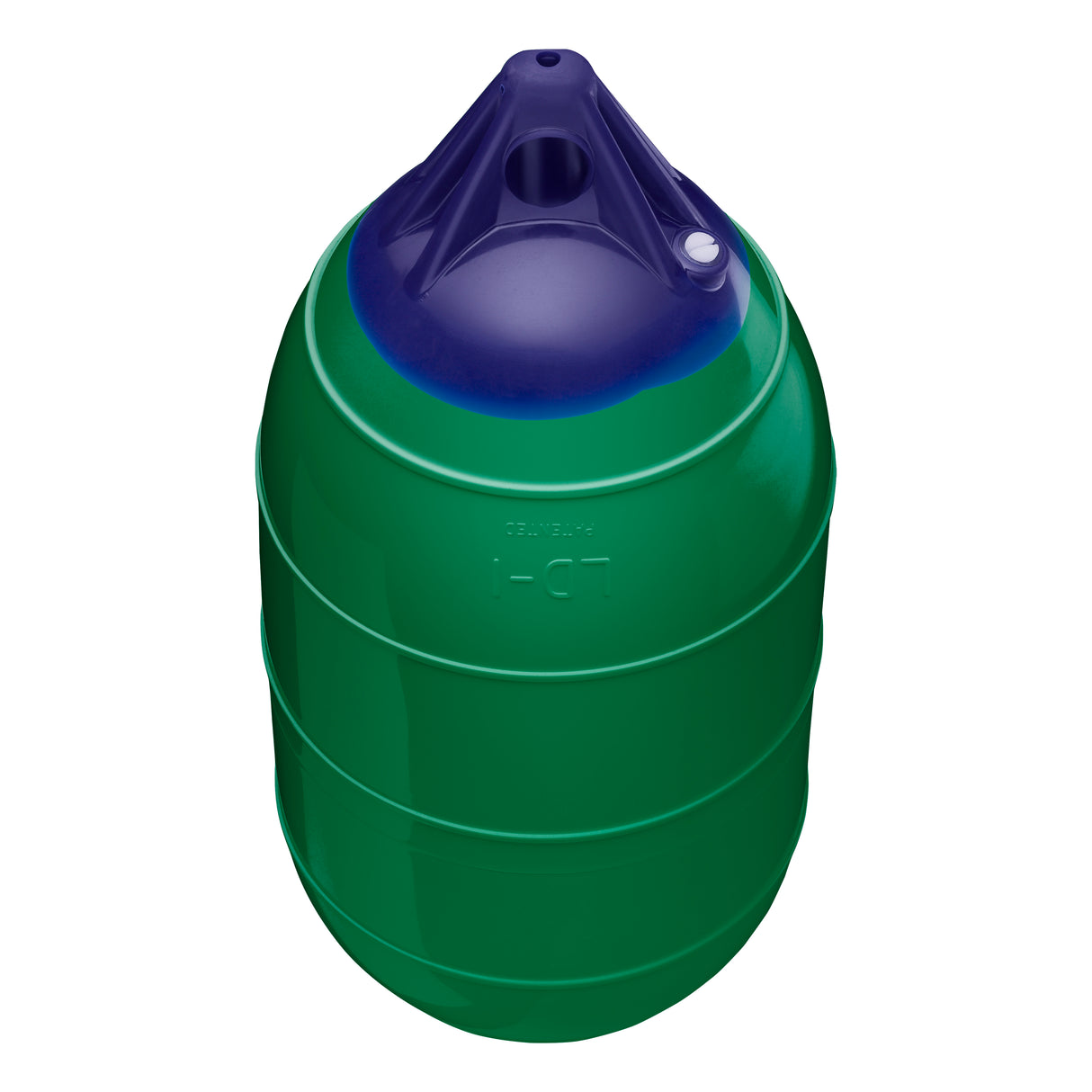 Forest Green inflatable low drag buoy, Polyform LD-1 angled shot