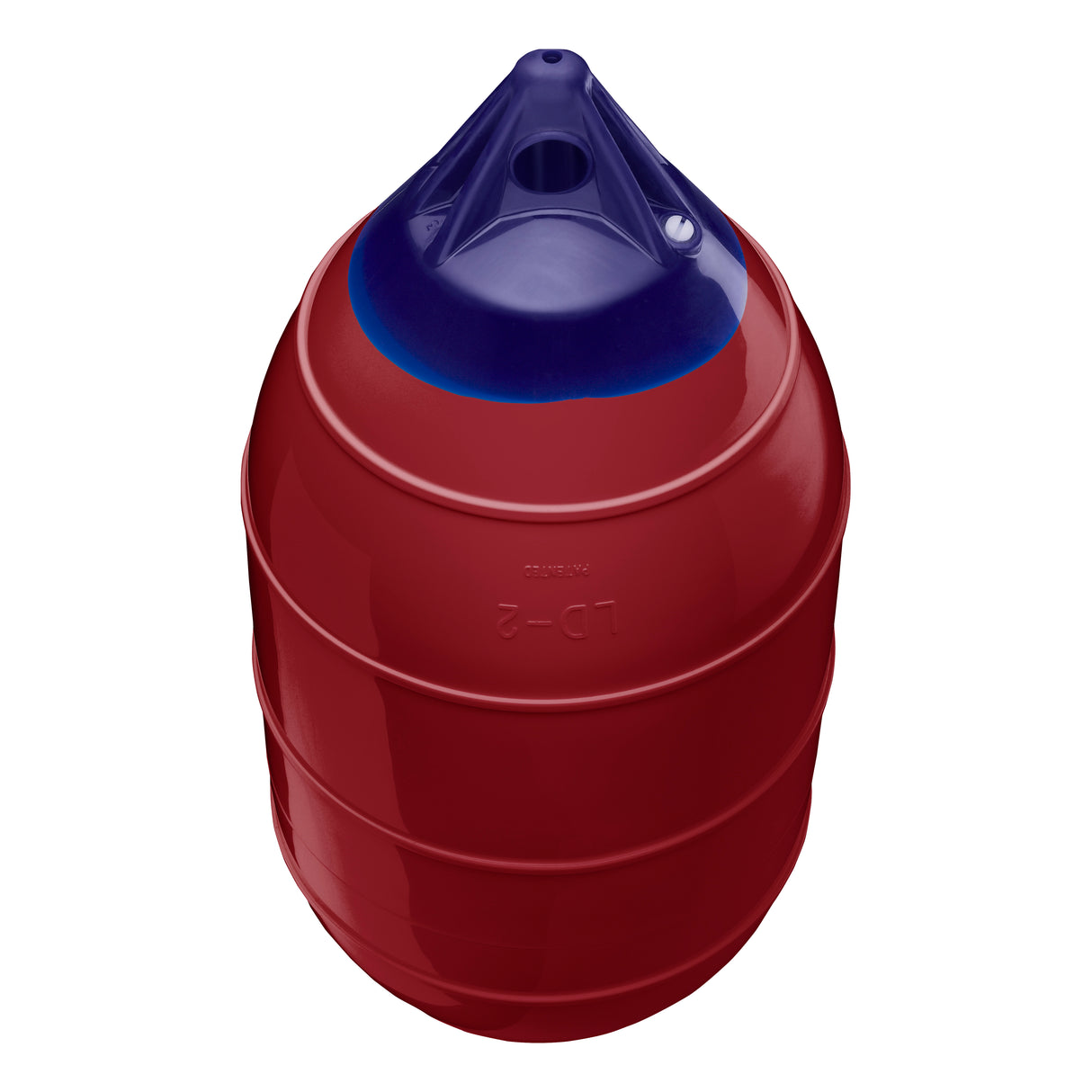Burgundy inflatable low drag buoy, Polyform LD-2 angled shot