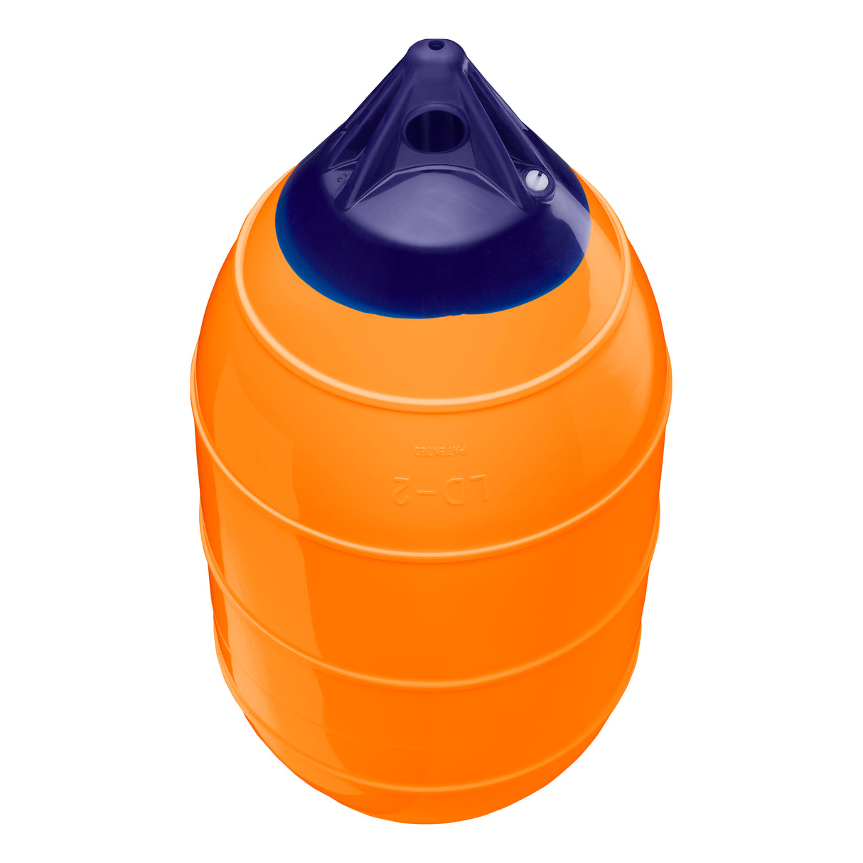 Orange inflatable low drag buoy, Polyform LD-2 angled shot