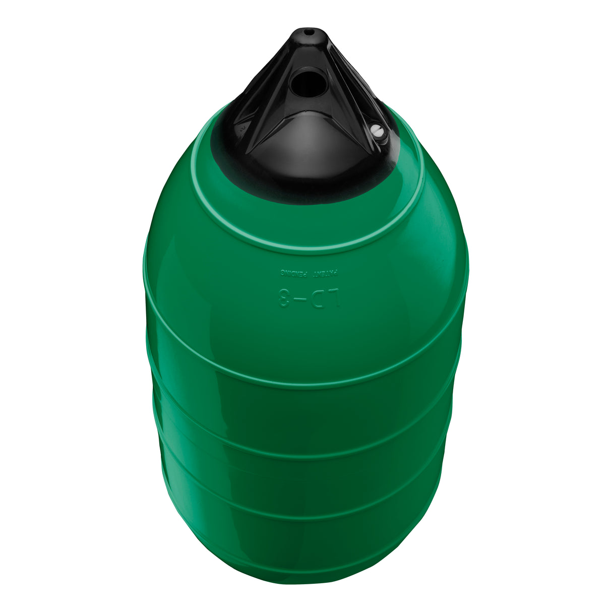 Forest Green low drag buoy with Black-Top, Polyform LD-3 angled shot
