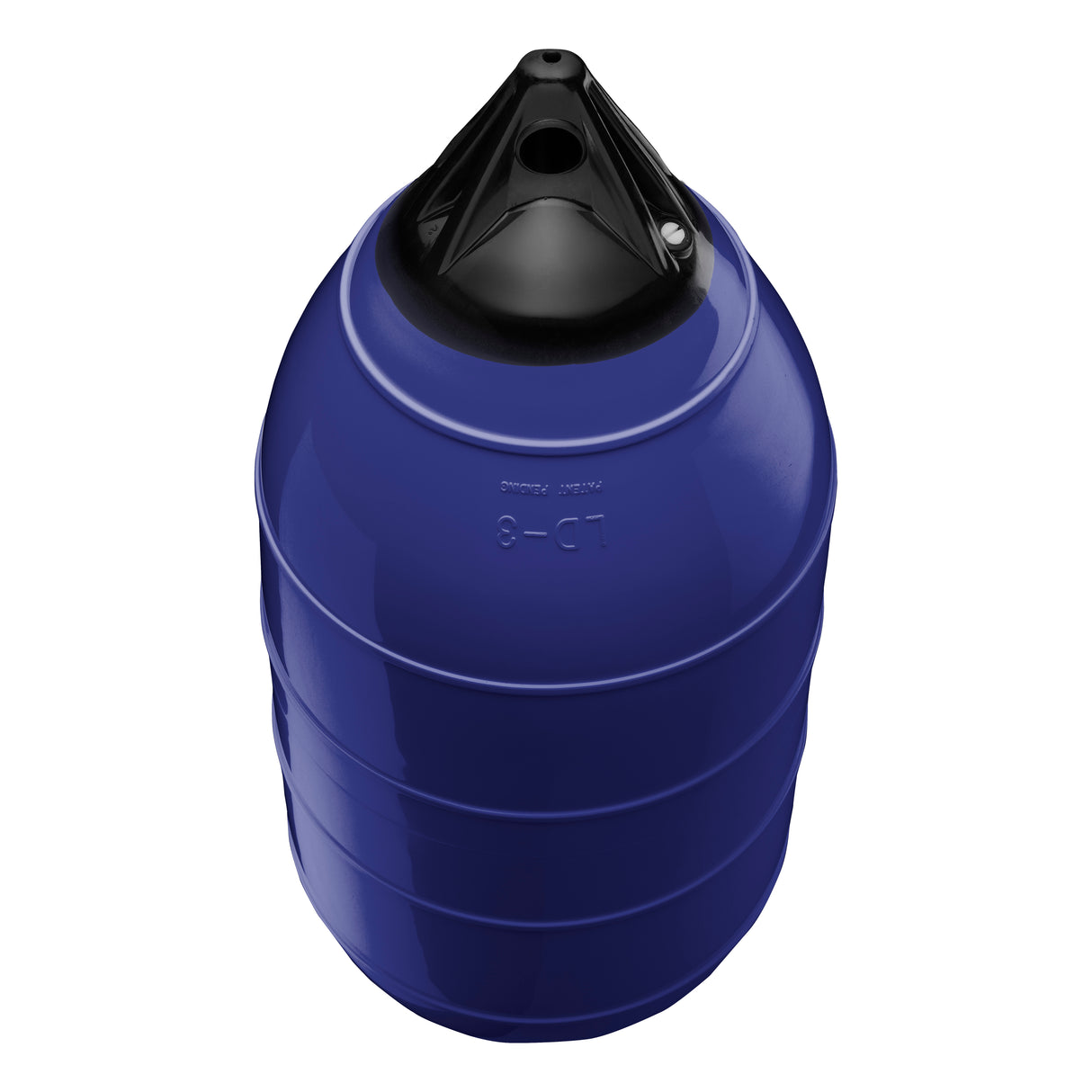 Navy Blue low drag buoy with Black-Top, Polyform LD-3 angled shot