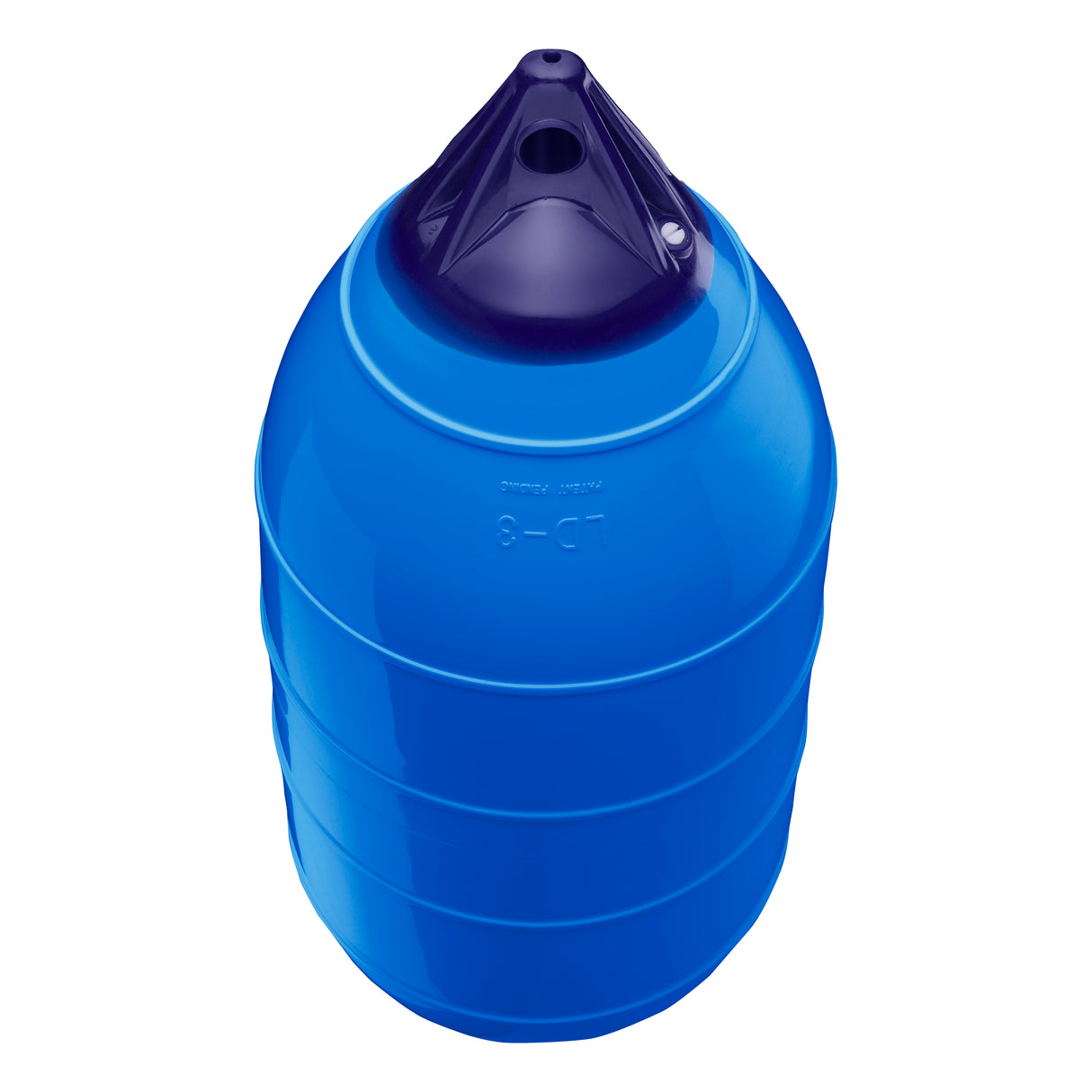 Blue inflatable low drag buoy, Polyform LD-3 angled shot