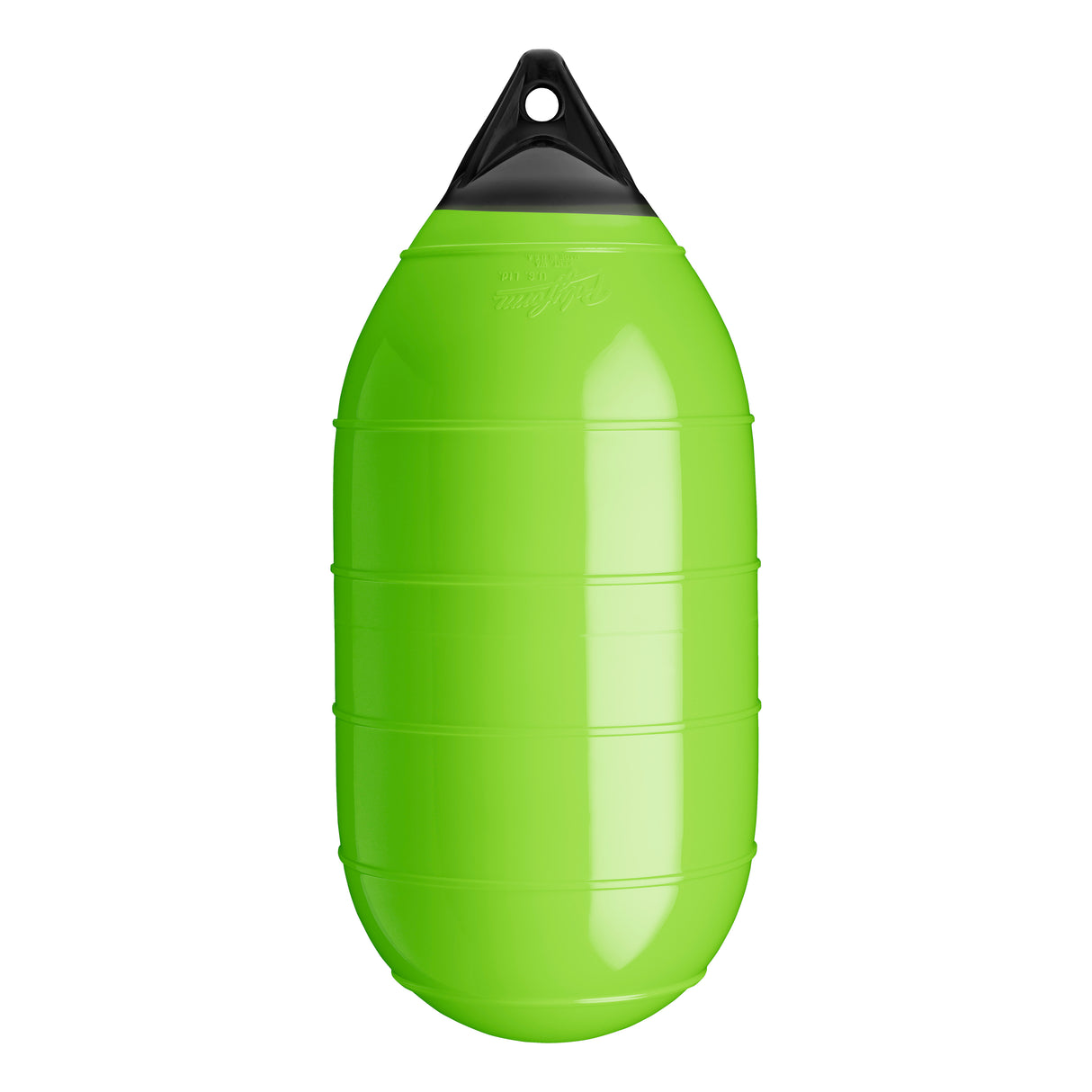 Lime low drag buoy with Black-Top, Polyform LD-3 