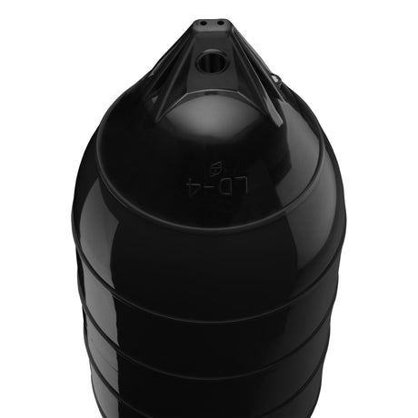 Black low drag buoy with Black-Top, Polyform LD-4 angled shot