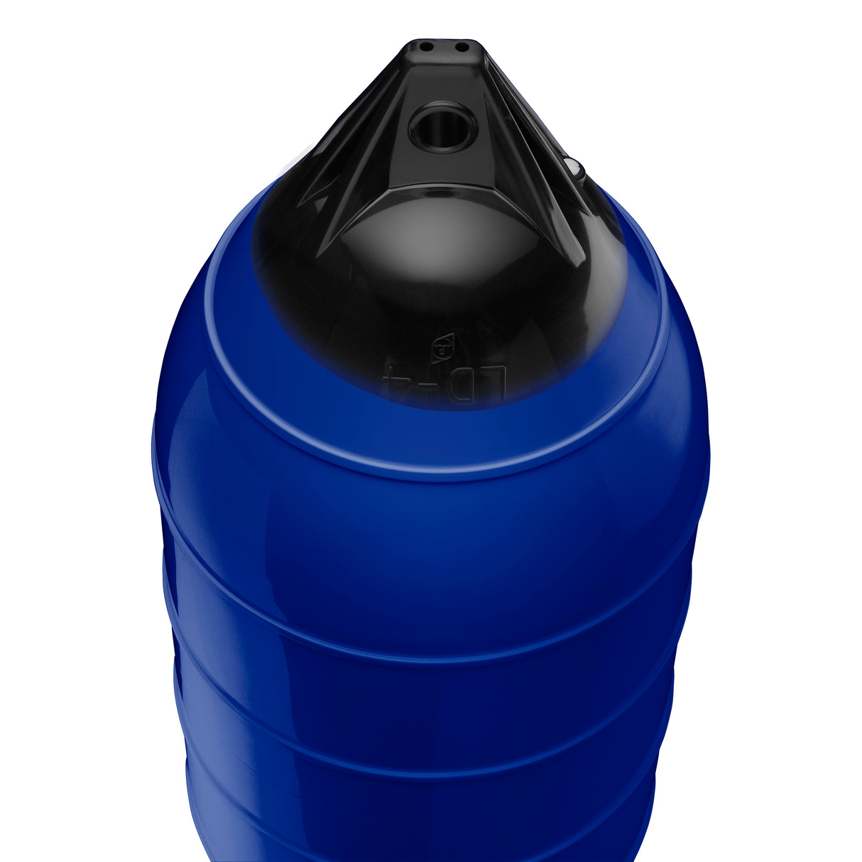 Cobalt Blue low drag buoy with Black-Top, Polyform LD-4 angled shot