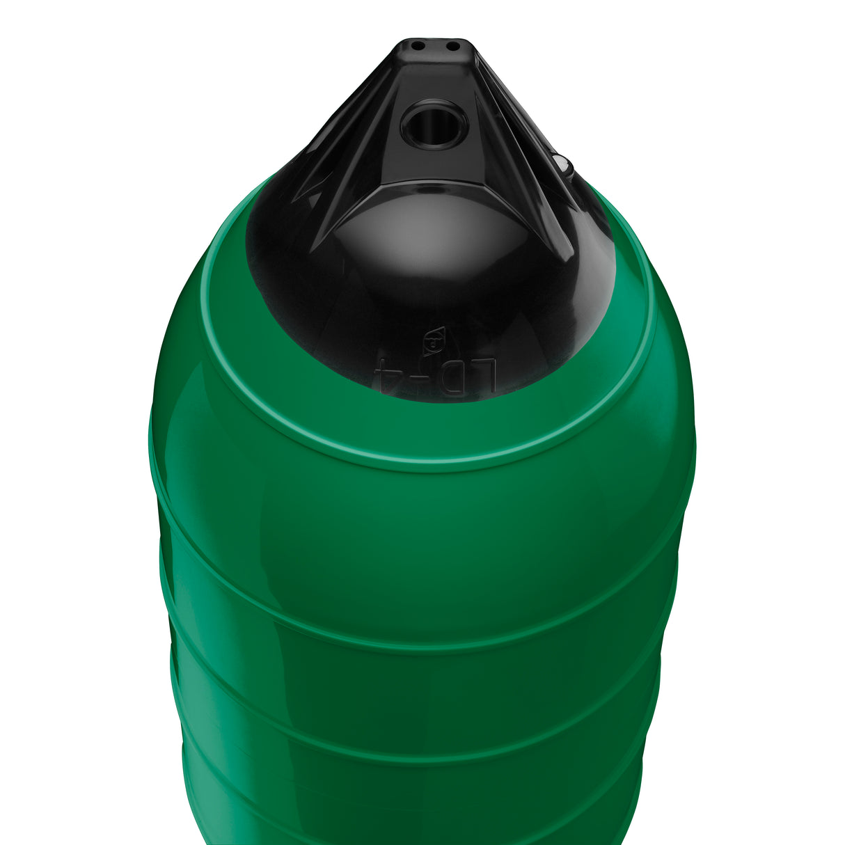 Forest Green low drag buoy with Black-Top, Polyform LD-4 angled shot