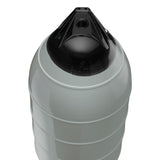 Grey low drag buoy with Black-Top, Polyform LD-4 angled shot