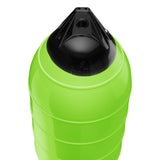 Lime low drag buoy with Black-Top, Polyform LD-4 angled shot