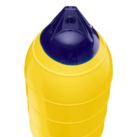 Yellow inflatable low drag buoy, Polyform LD-4 angled shot