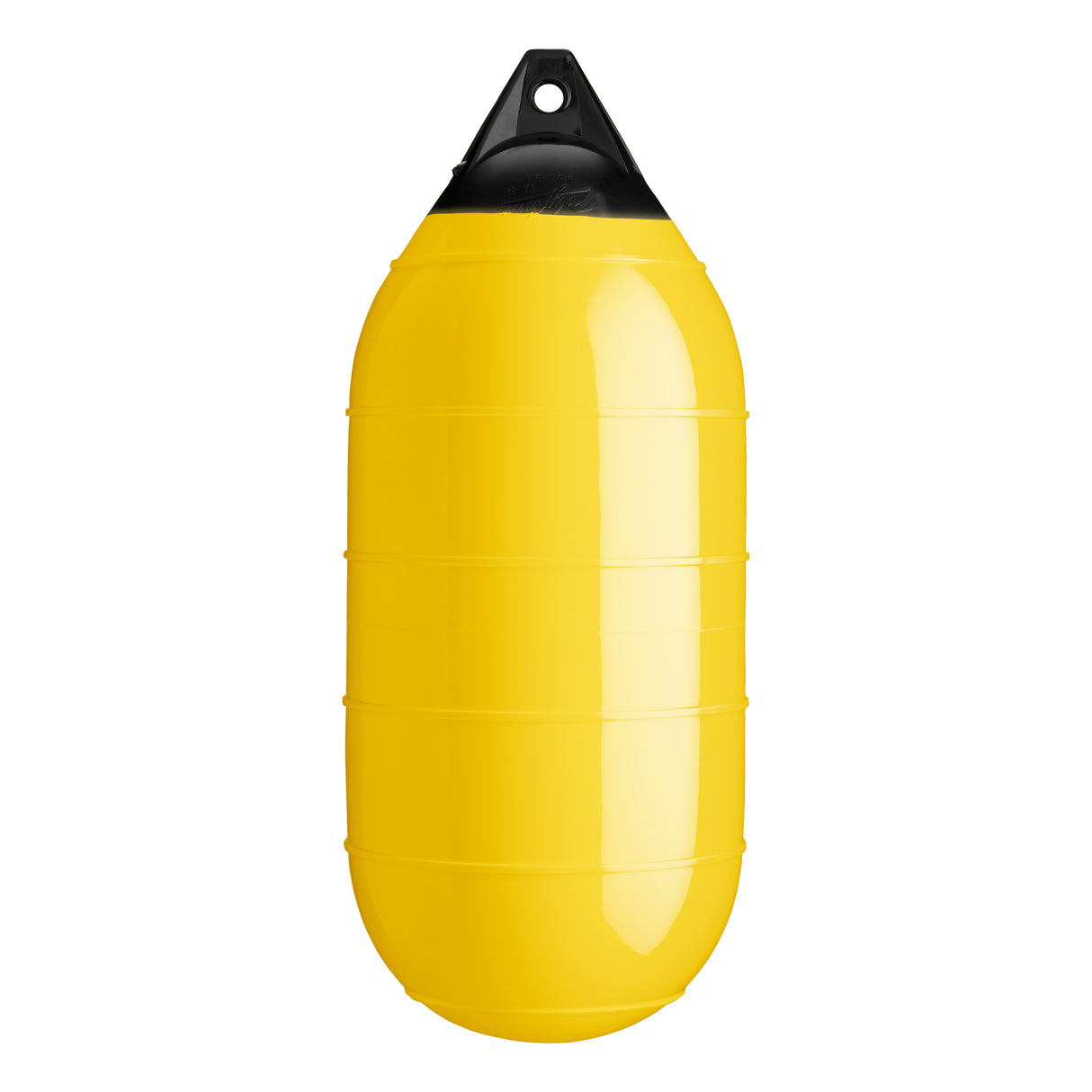 Yellow low drag buoy with Black-Top, Polyform LD-4 