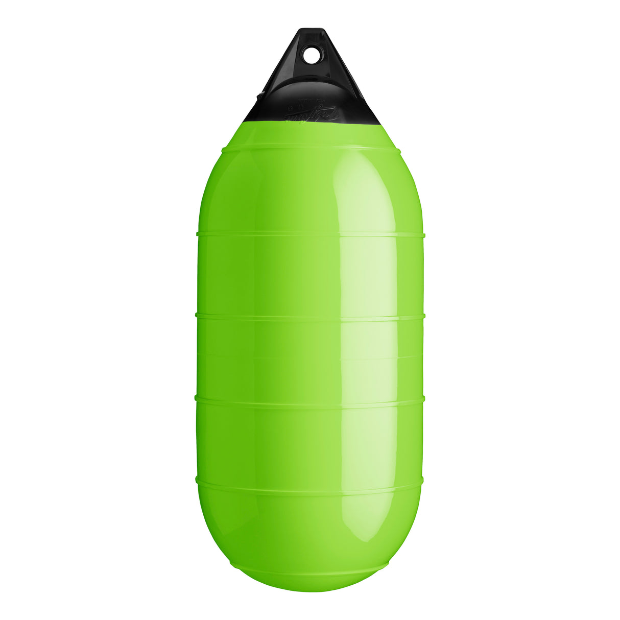 Lime low drag buoy with Black-Top, Polyform LD-4 