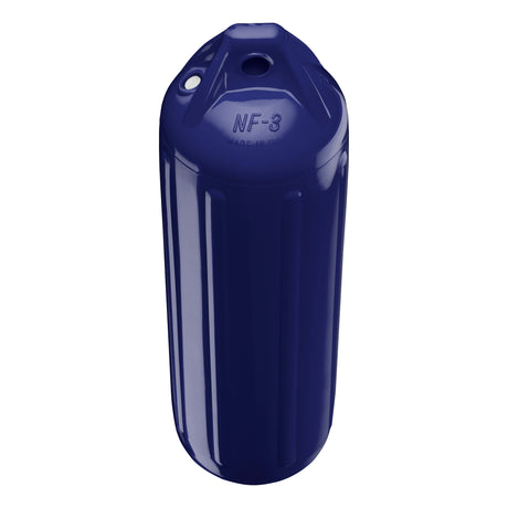 Navy Blue boat fender, Polyform NF-3 angled shot