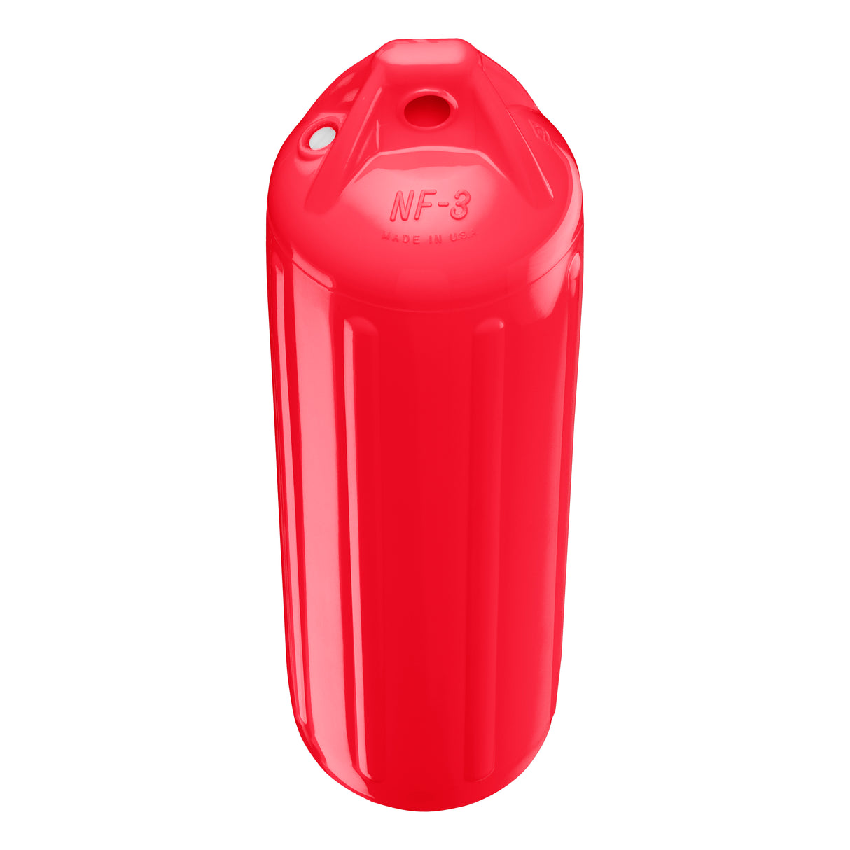 Red boat fender, Polyform NF-3 angled shot