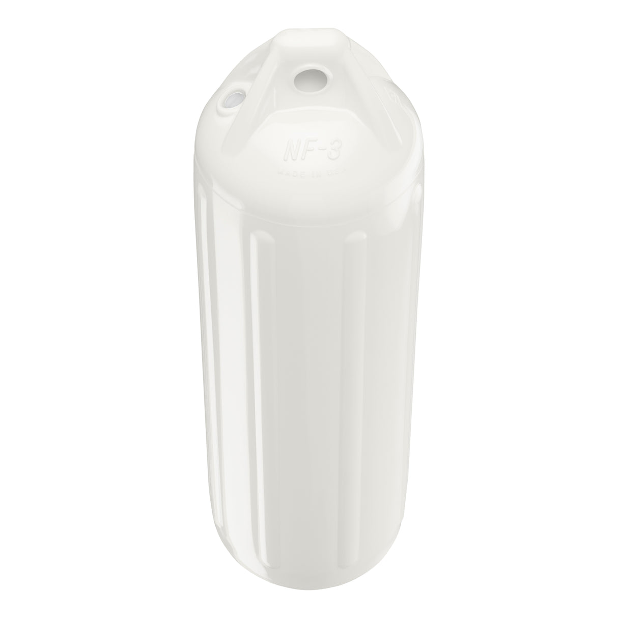 White boat fender, Polyform NF-3 angled shot
