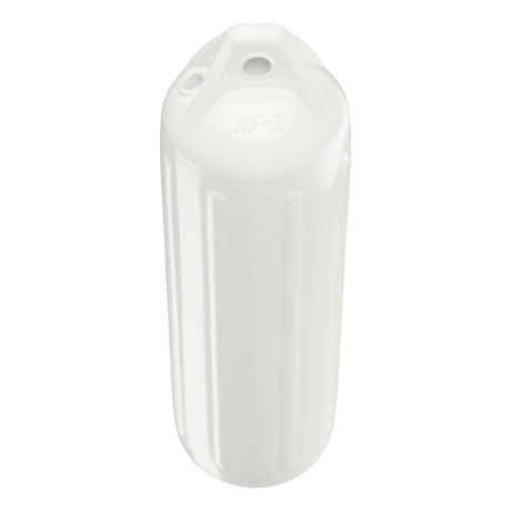 White boat fender, Polyform NF-3 angled shot