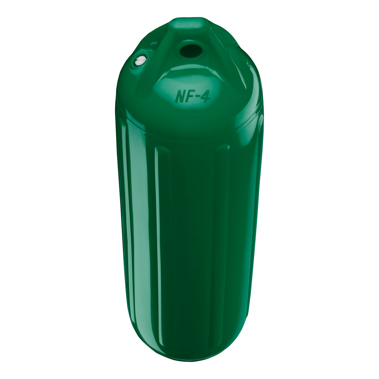 Forest Green boat fender, Polyform NF-4 angled shot