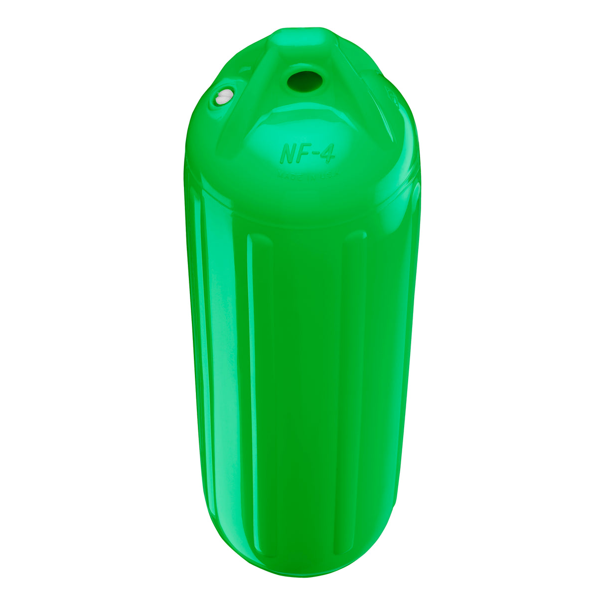 Green boat fender, Polyform NF-4 angled shot