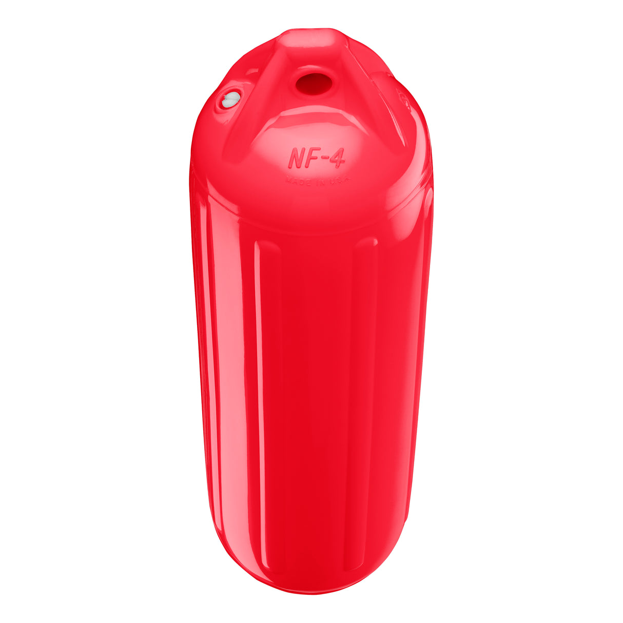 Red boat fender, Polyform NF-4 angled shot