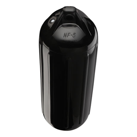Black boat fender, Polyform NF-5 angled shot