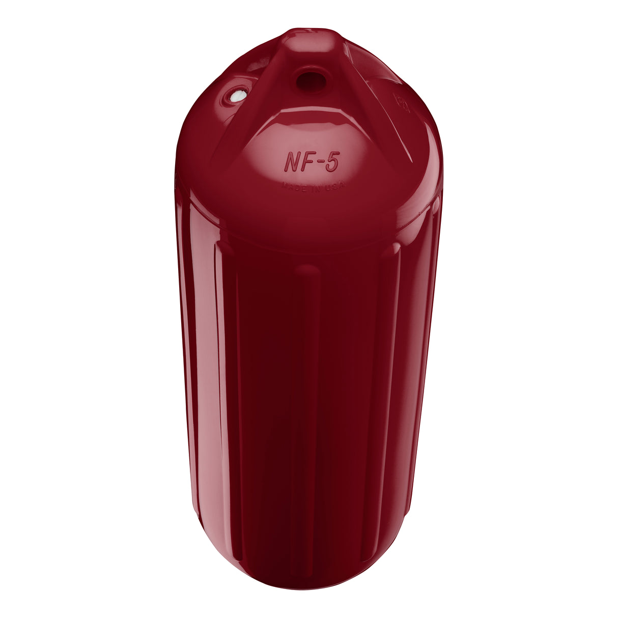 Burgundy boat fender, Polyform NF-5 angled shot