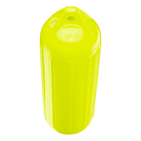 Saturn Yellow boat fender, Polyform NF-5 angled shot