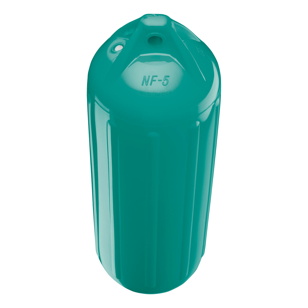 Teal boat fender, Polyform NF-5 angled shot