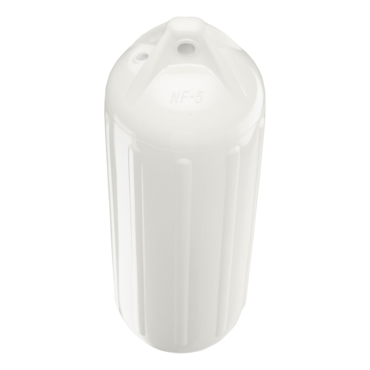 White boat fender, Polyform NF-5 angled shot